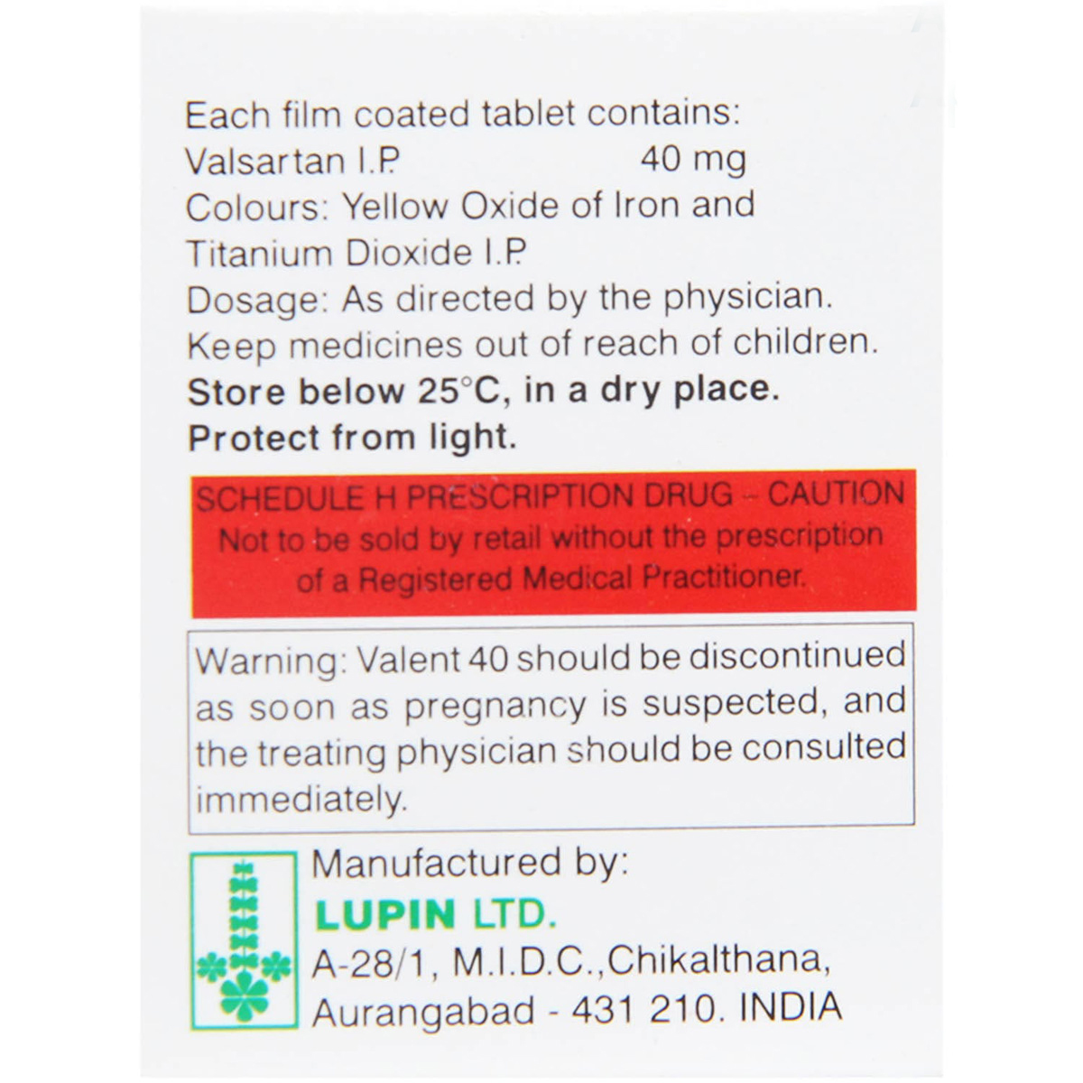 Valent 40 Tablet 10's, Pack of 10 TABLETS Valent 40 Tablet 10's, Pack of 10 TABLETS