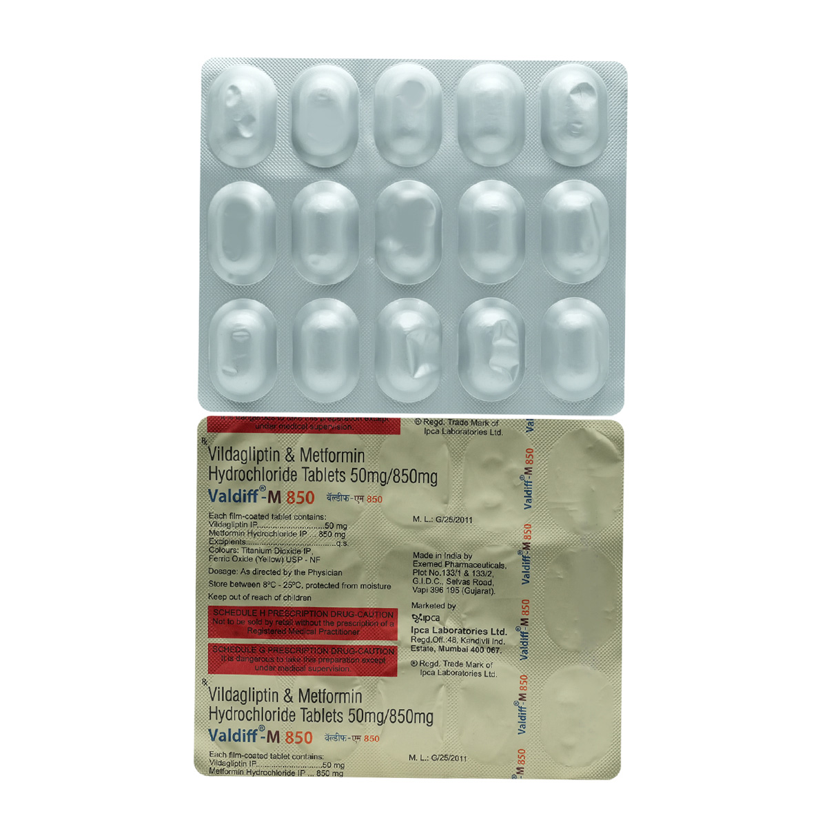 Valdiff-M 850 Tablet 15's, Pack of 15 TabletS Valdiff-M 850 Tablet 15's, Pack of 15 TabletS