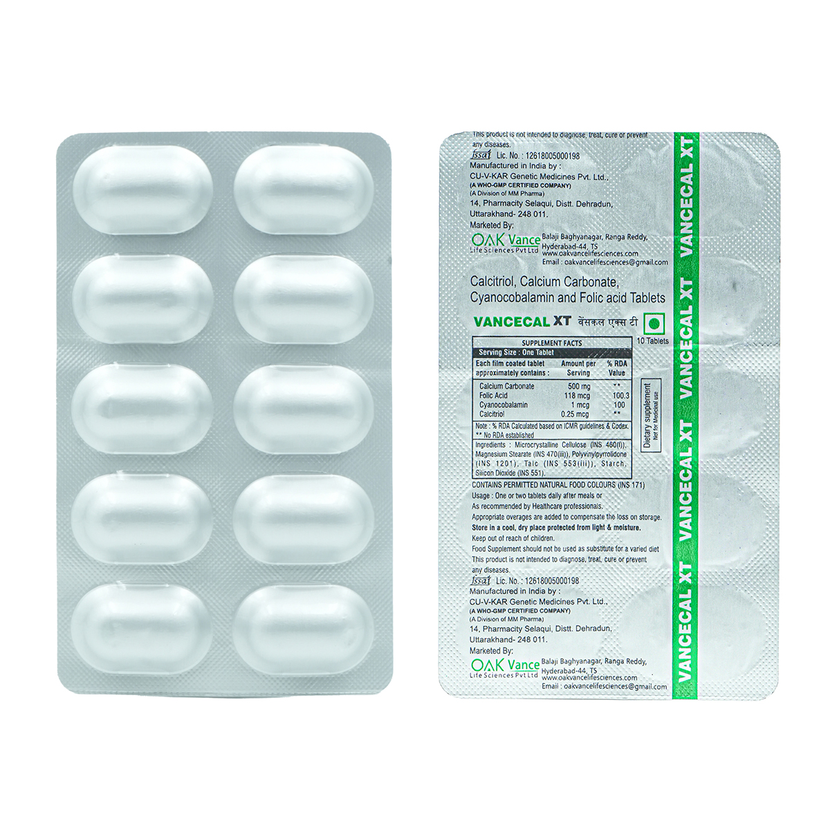 Vancecal XT Tablet 10's, Pack of 10 TABLETS Vancecal XT Tablet 10's, Pack of 10 TABLETS
