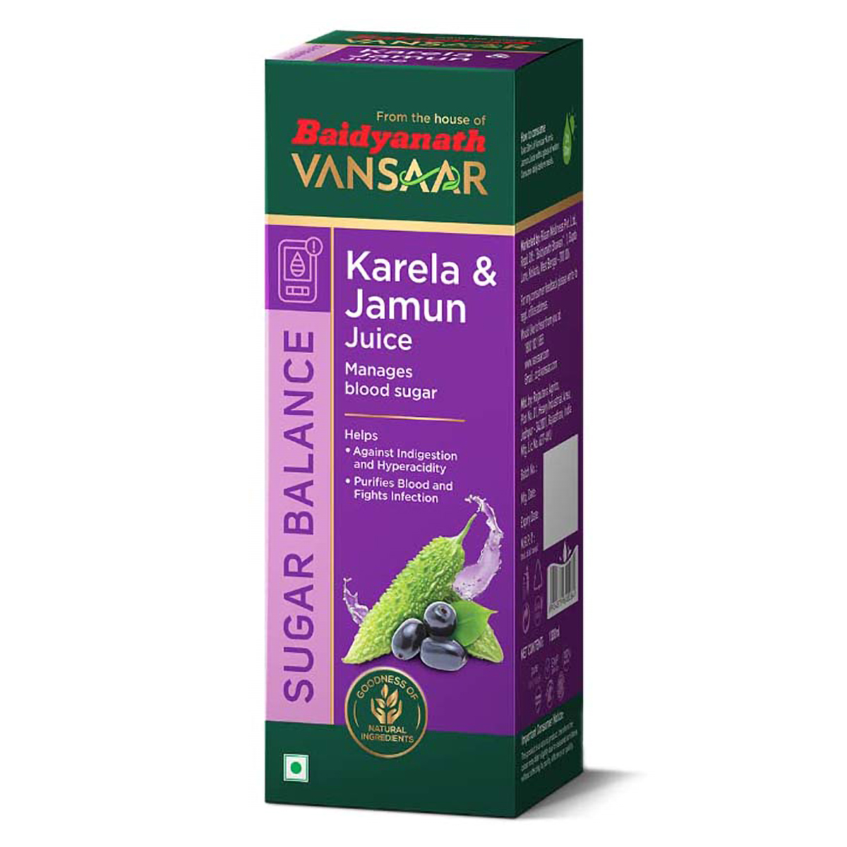 Baidyanath Vansaar Karela & Jamun Juice, 1 Litre, Pack of 1 Baidyanath Vansaar Karela & Jamun Juice, 1 Litre, Pack of 1