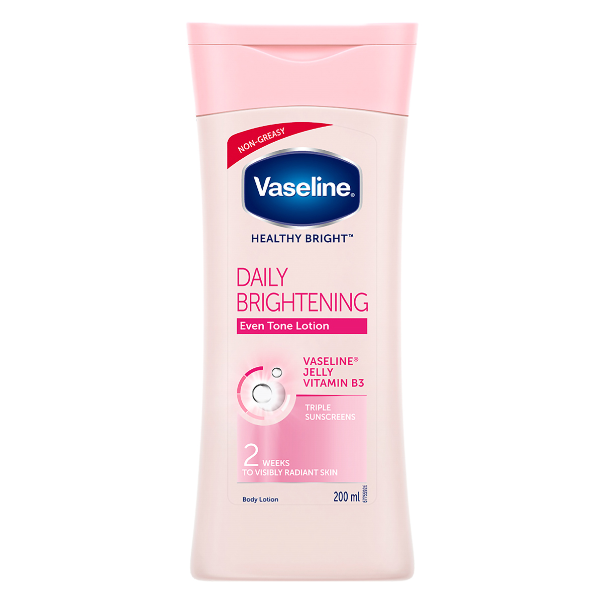 Vaseline Healthy Bright Daily Brightening Body Lotion 200 ml | With Vitamin B3 & Triple Sunscreens | Gives Radiant Looking Skin In 2 Weeks | Light & Non Greasy Formula, Pack of 1 Vaseline Healthy Bright Daily Brightening Body Lotion 200 ml | With Vitamin B3 & Triple Sunscreens | Gives Radiant Looking Skin In 2 Weeks | Light & Non Greasy Formula, Pack of 1