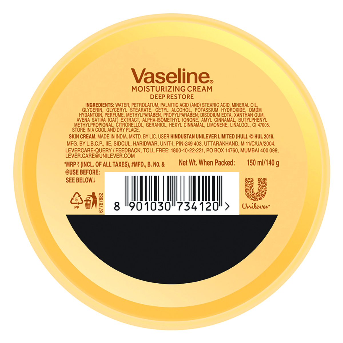 Vaseline Deep Restore Moisturizing Cream 150 ml | Moisturises Dry Skin | Non Greasy & Fast Absorbing Formula | For Soft & Smooth Skin, Pack of 1 Vaseline Deep Restore Moisturizing Cream 150 ml | Moisturises Dry Skin | Non Greasy & Fast Absorbing Formula | For Soft & Smooth Skin, Pack of 1