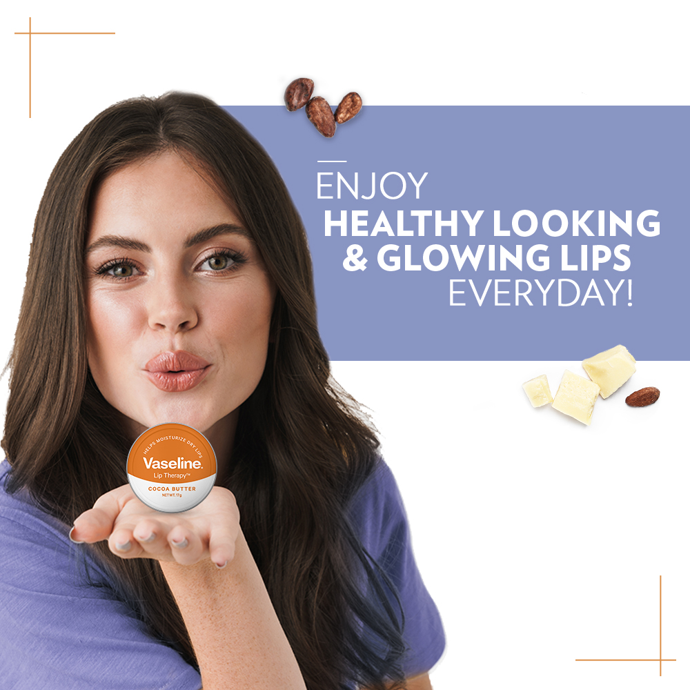 Vaseline Lip Therapy Cocoa Butter Lip Balm 17 gm | Infused With Cocoa Butter | Hydrates & Moisturises Dry Lips | Give Natural & Glossy Shine, Pack of 1 Vaseline Lip Therapy Cocoa Butter Lip Balm 17 gm | Infused With Cocoa Butter | Hydrates & Moisturises Dry Lips | Give Natural & Glossy Shine, Pack of 1
