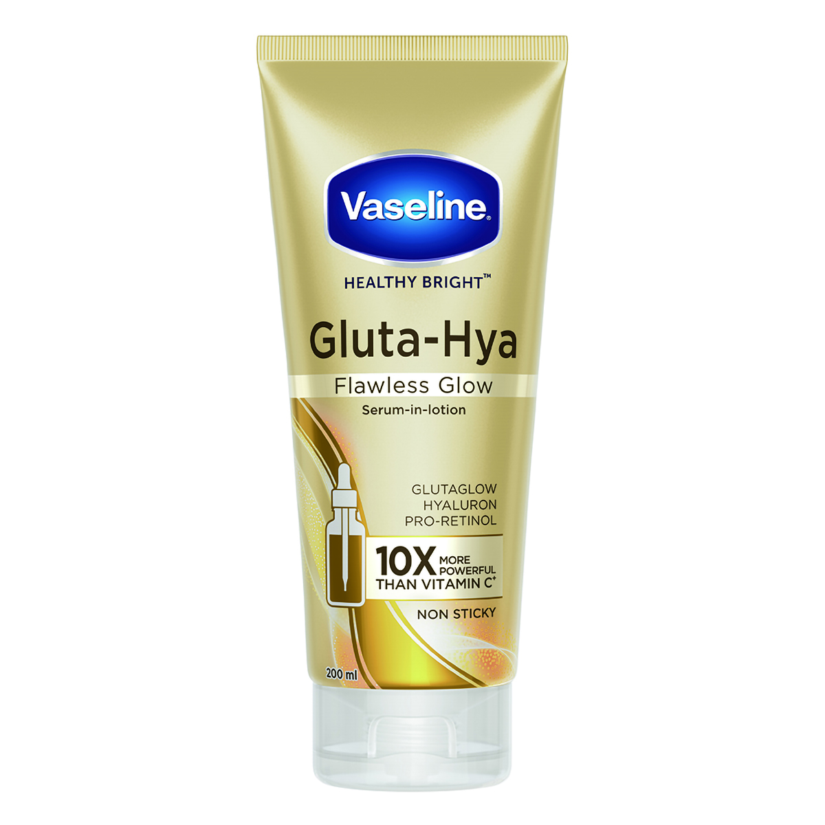 Vaseline Gluta-Hya Flawless Glow Serum-in-Lotion 200 ml | With Glutaglow, Hyaluron & Pro Retinol | Gives Even Toned & Brighter Skin From Ist Use| Non Sticky, Pack of 1 Vaseline Gluta-Hya Flawless Glow Serum-in-Lotion 200 ml | With Glutaglow, Hyaluron & Pro Retinol | Gives Even Toned & Brighter Skin From Ist Use| Non Sticky, Pack of 1