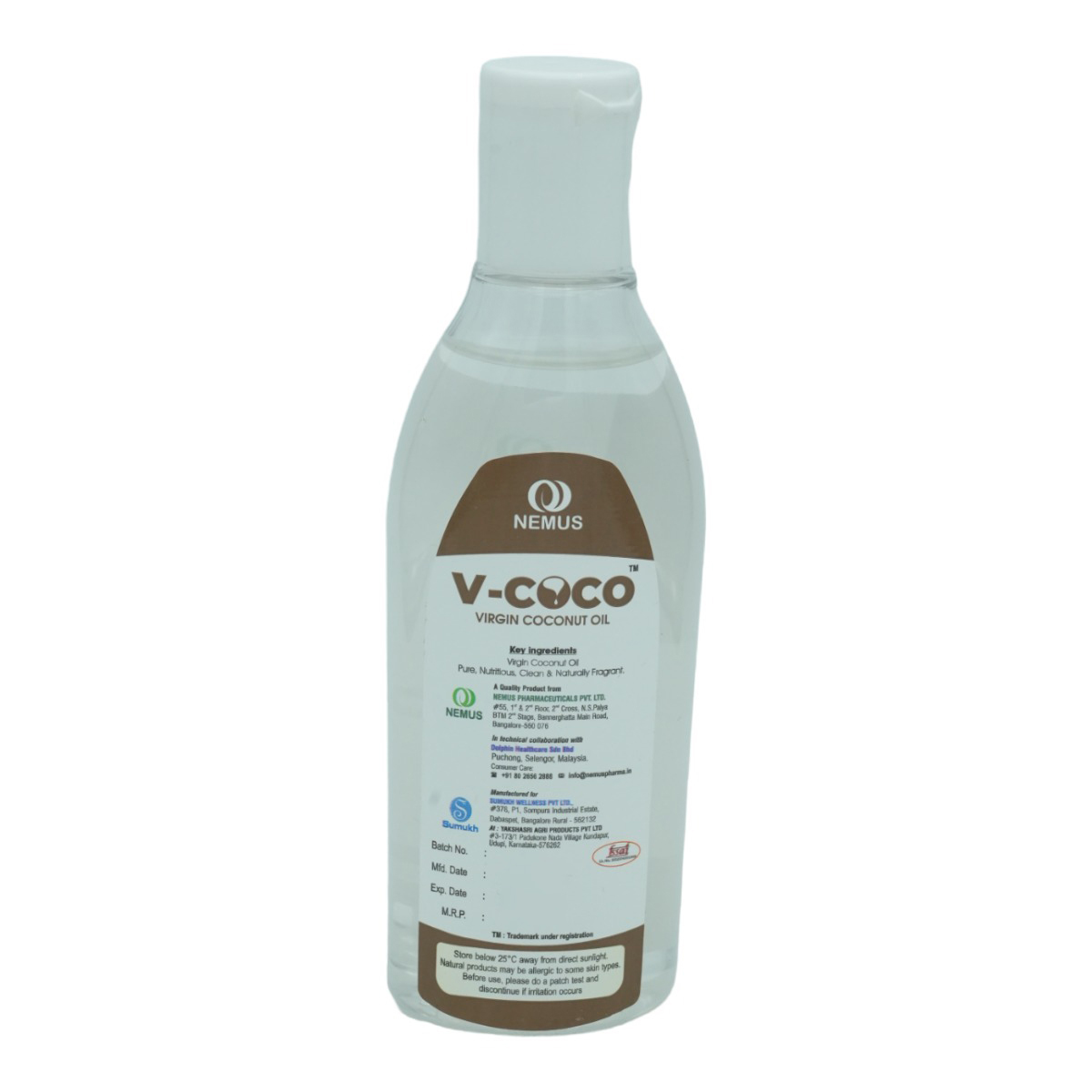 V-Coco Virgin Coconut Oil 100 ml, Pack of 1 V-Coco Virgin Coconut Oil 100 ml, Pack of 1