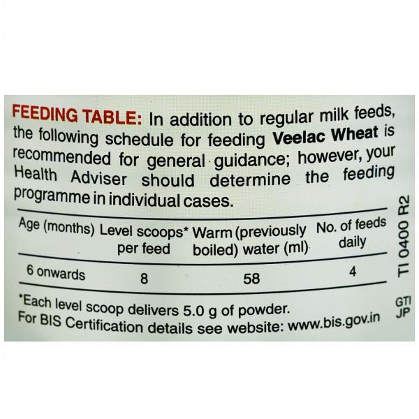 Veelac  Wheat Powder Baby Cereal, 400 gm Tin, Pack of 1