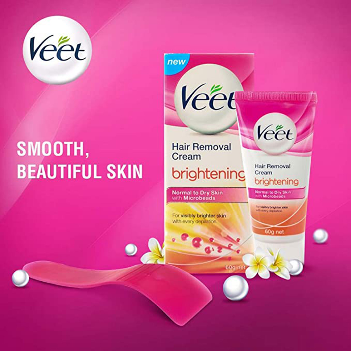 Veet Brightening Normal to Dry Skin Hair Removal Cream, 60 gm, Pack of 1 Veet Brightening Normal to Dry Skin Hair Removal Cream, 60 gm, Pack of 1