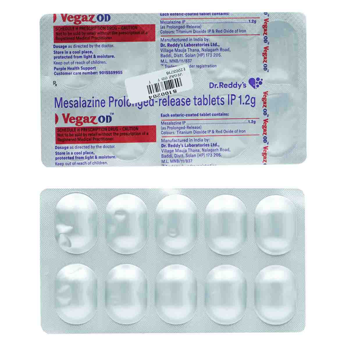 Vegaz OD Tablet 10's, Pack of 10 TABLETS Vegaz OD Tablet 10's, Pack of 10 TABLETS