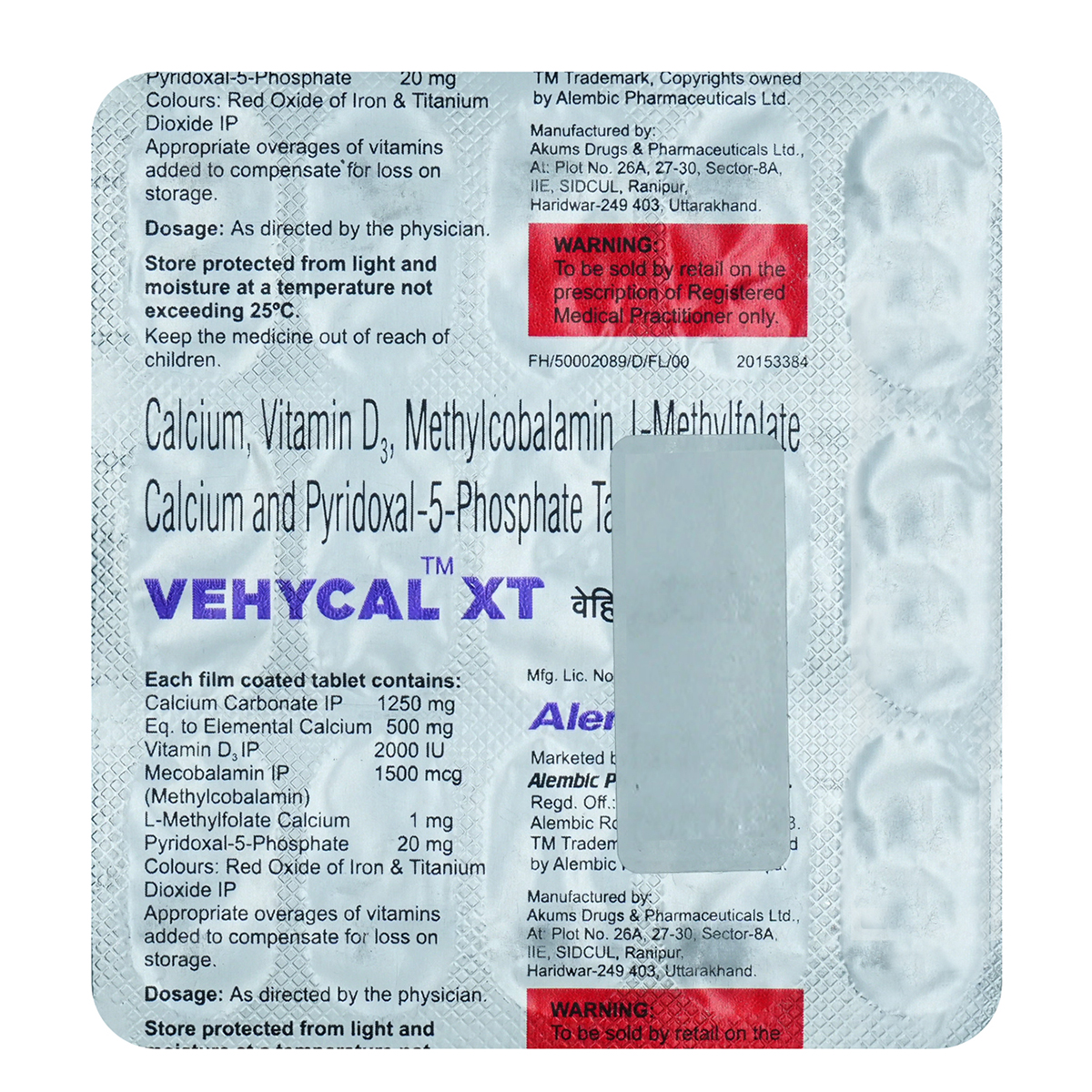 Buy Vehycal XT Tablet 15's Online