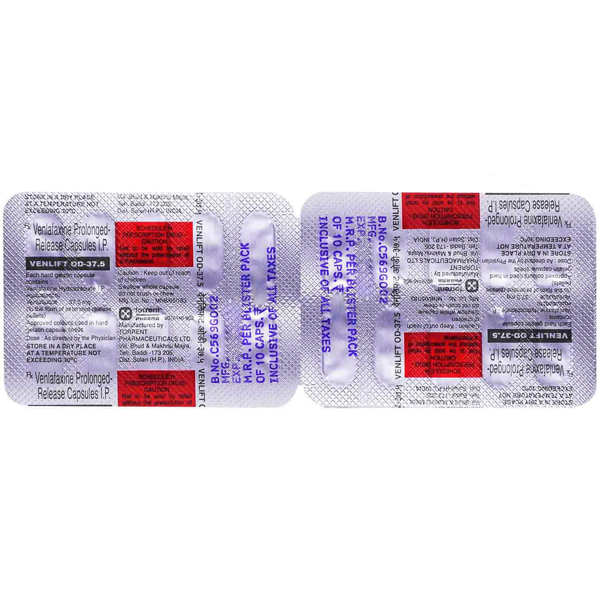 Venlift OD-37.5 Capsule 10's, Pack of 10 CAPSULES Venlift OD-37.5 Capsule 10's, Pack of 10 CAPSULES