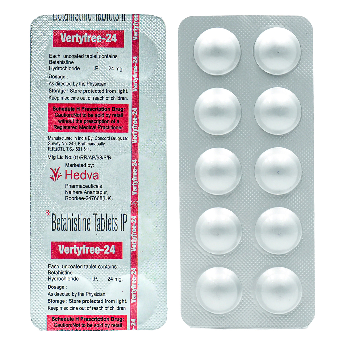 Vertyfree-24 Tablet 10's, Pack of 10 TABLETS Vertyfree-24 Tablet 10's, Pack of 10 TABLETS