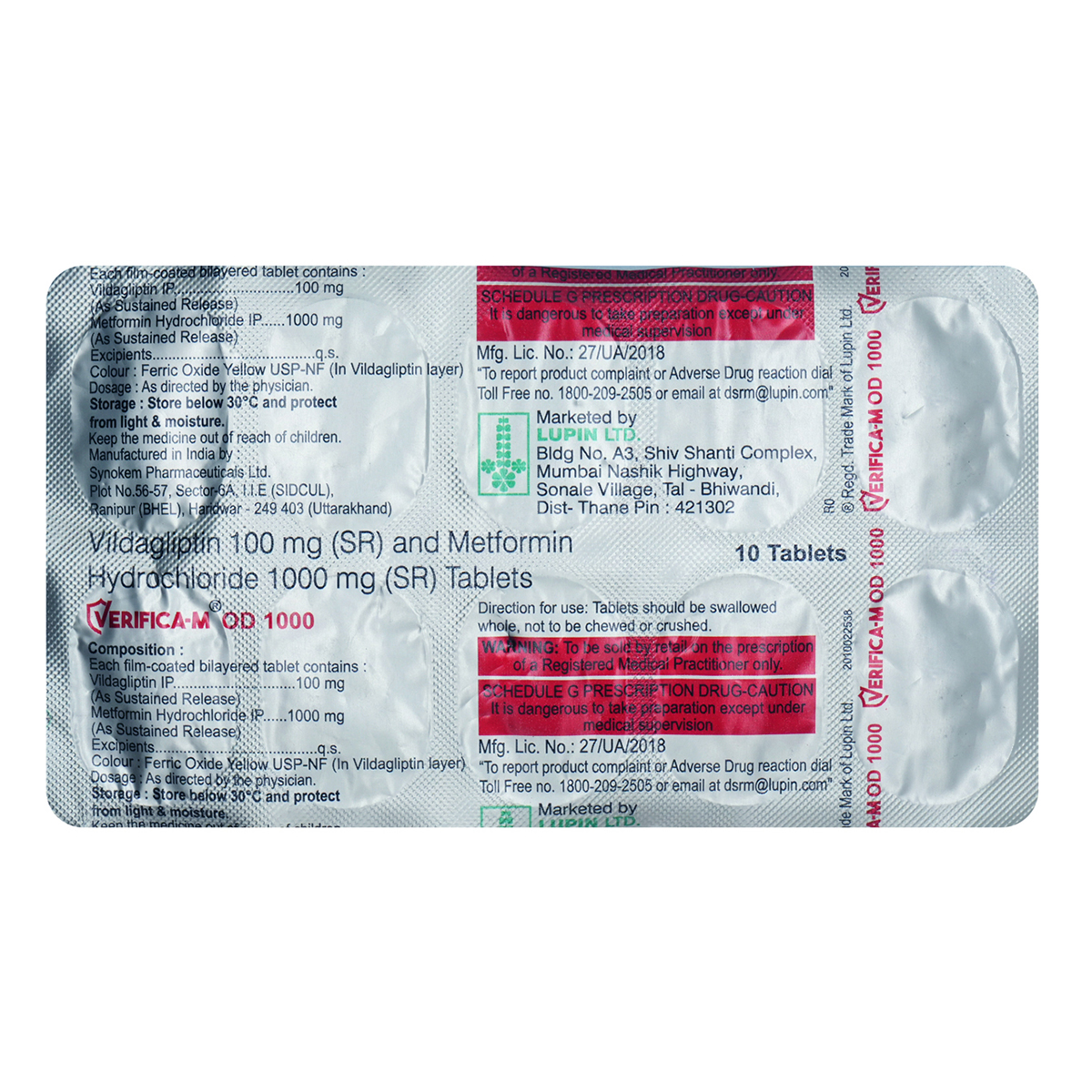 Verifica-M OD 1000 Tablet 10's, Pack of 10 TabletS Verifica-M OD 1000 Tablet 10's, Pack of 10 TabletS