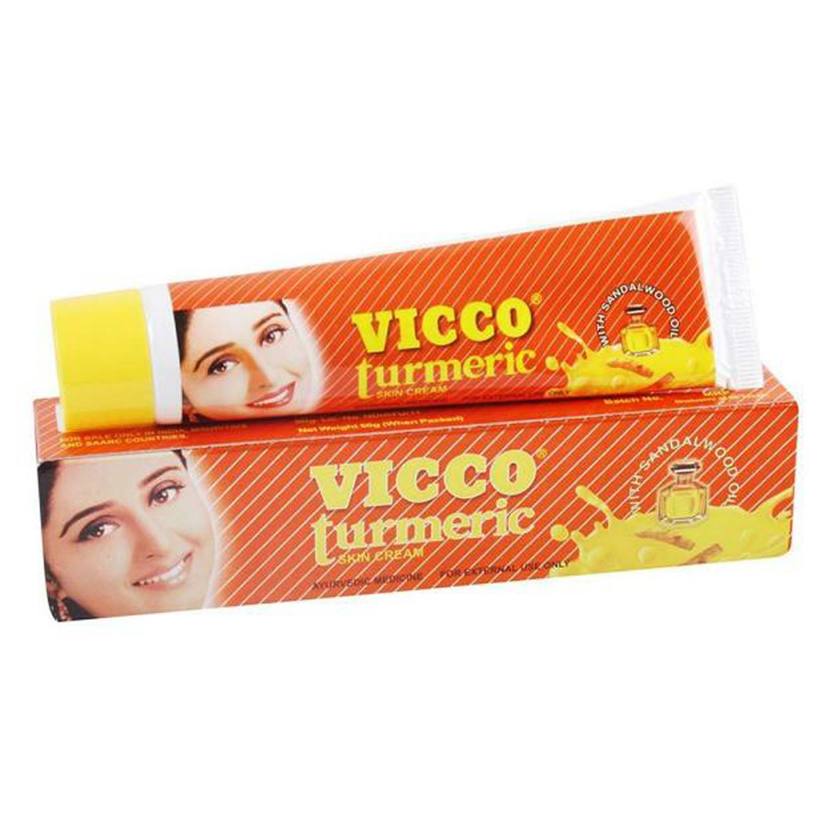 Vicco Turmeric Skin Cream 50 gm | With Sandalwood | Ayurvedic Cream | Cure Skin Infections | For Healthy &amp; Clear Skin, Pack of 1
