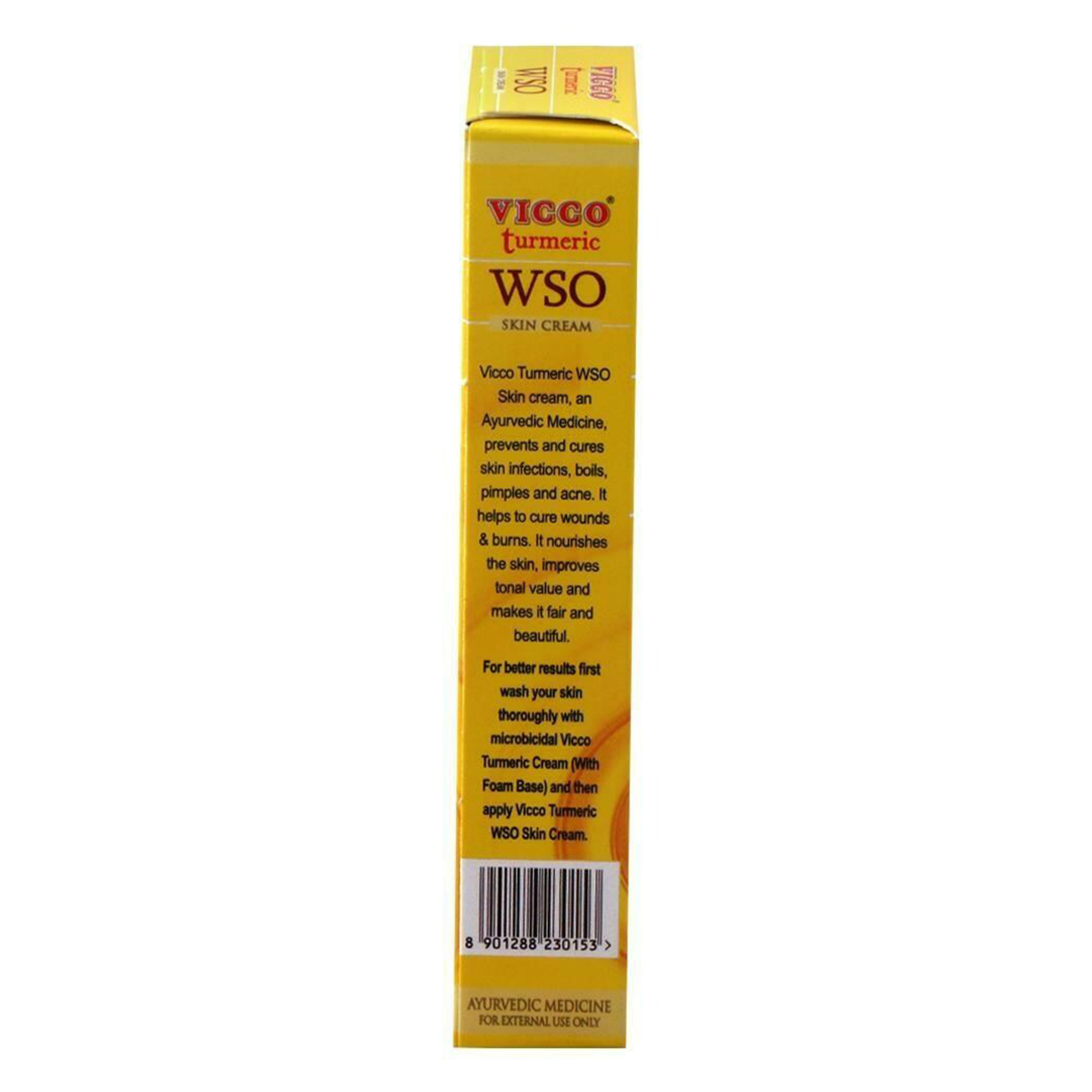 Vicco Turmeric WSO Skin Cream 15 gm | For Skin Infections, Boils, Wounds, Pimple & Acne | Ayurvedic Cream, Pack of 1 Vicco Turmeric WSO Skin Cream 15 gm | For Skin Infections, Boils, Wounds, Pimple & Acne | Ayurvedic Cream, Pack of 1