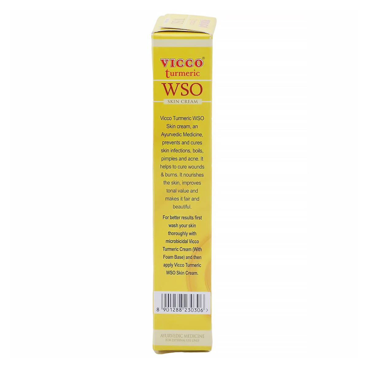 Vicco Turmeric WSO Skin Cream 30 gm | For Skin Infections, Boils, Wounds, Pimple & Acne | Ayurvedic Cream, Pack of 1 Vicco Turmeric WSO Skin Cream 30 gm | For Skin Infections, Boils, Wounds, Pimple & Acne | Ayurvedic Cream, Pack of 1