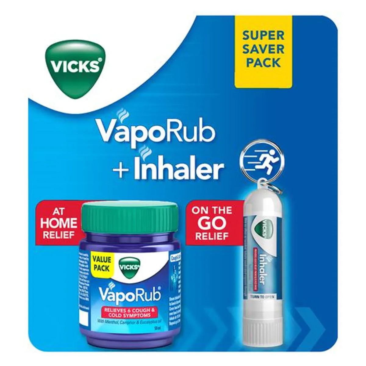 Buy Vicks Vaporub 50 ml + Inhaler 0.5 ml, 1 Kit | 19 Minutes Delivery ...