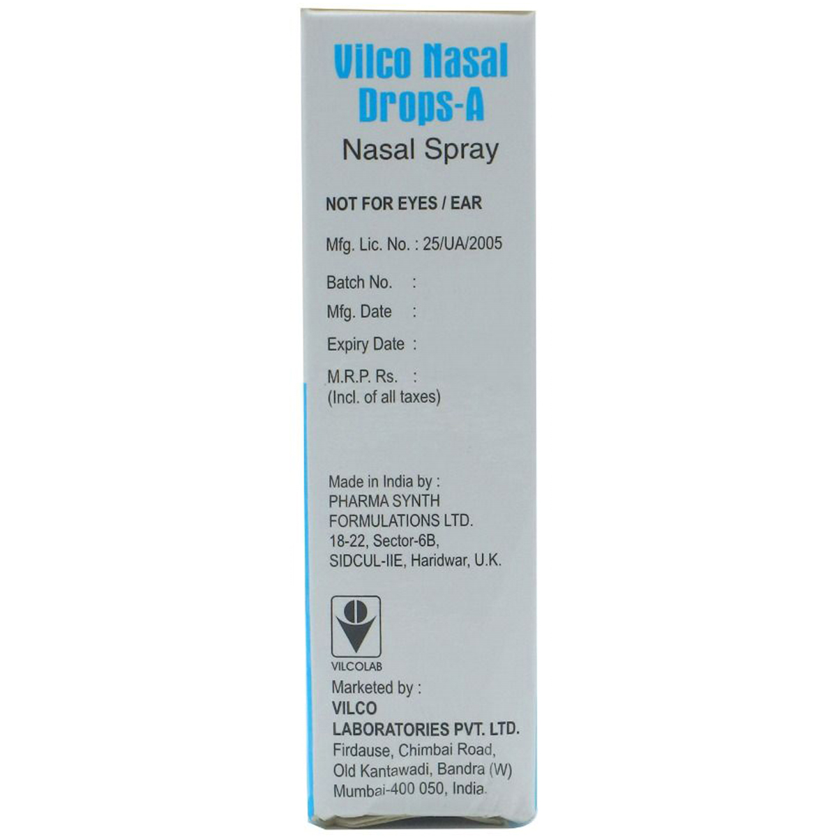 Vilco Nasal Drops-A Nasal Spray 10 ml, Pack of 1 SPRAY Vilco Nasal Drops-A Nasal Spray 10 ml, Pack of 1 SPRAY