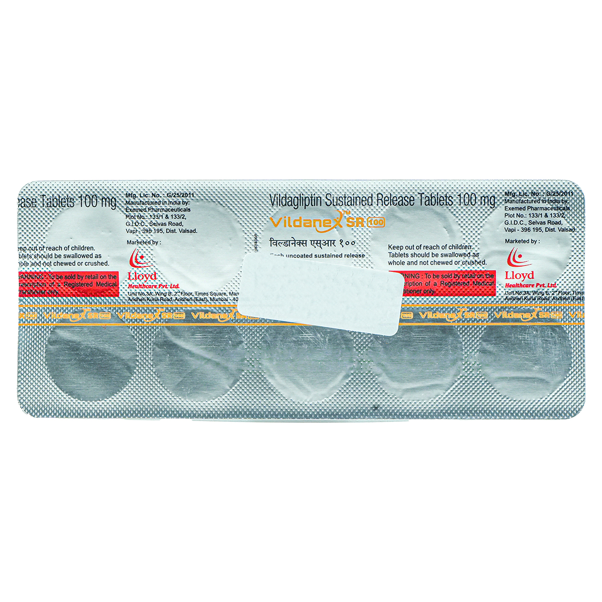 Vildanex SR 100 Tablet 10's, Pack of 10 TABLETS Vildanex SR 100 Tablet 10's, Pack of 10 TABLETS