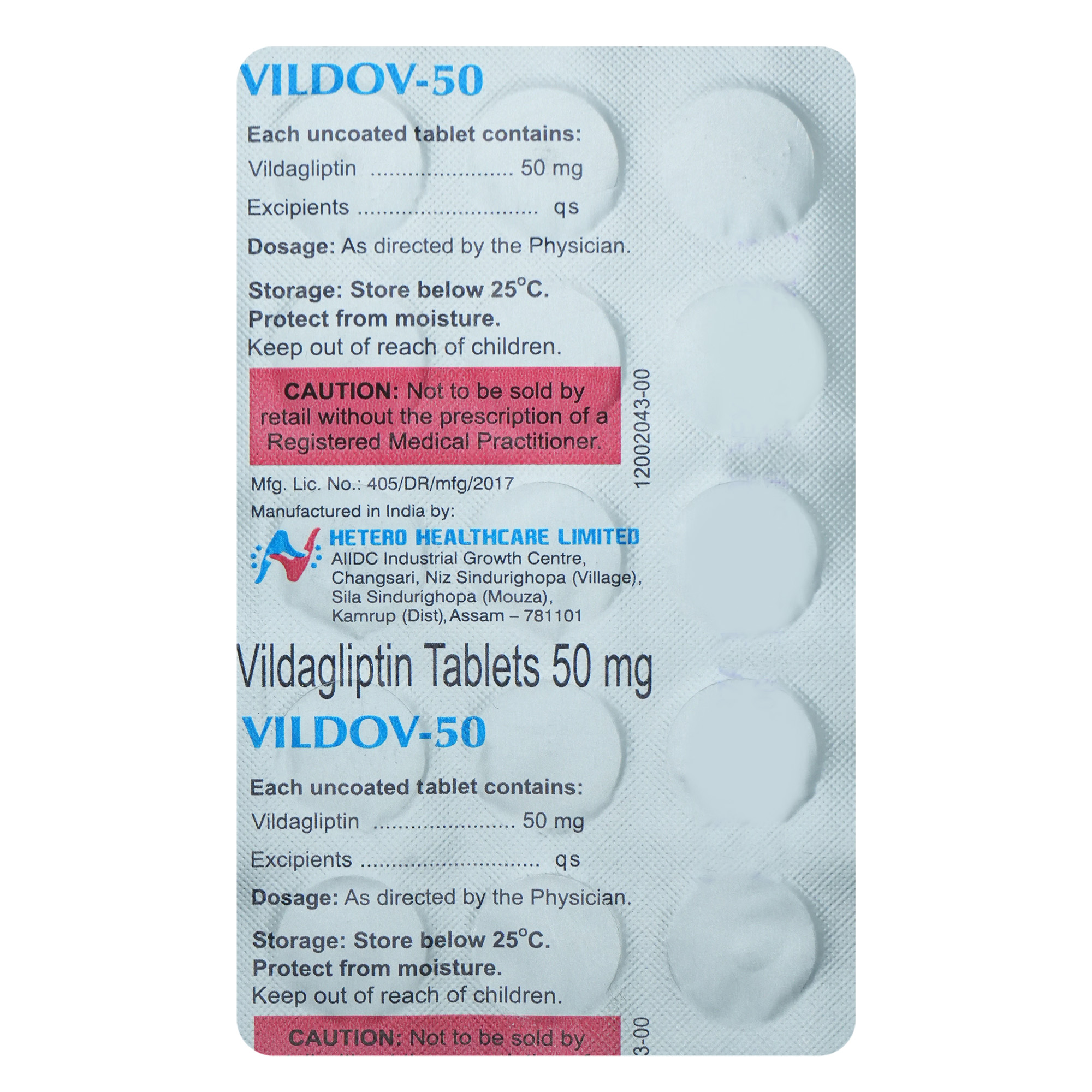 Vildov-50 Tablet 15's, Pack of 15 TABLETS Vildov-50 Tablet 15's, Pack of 15 TABLETS