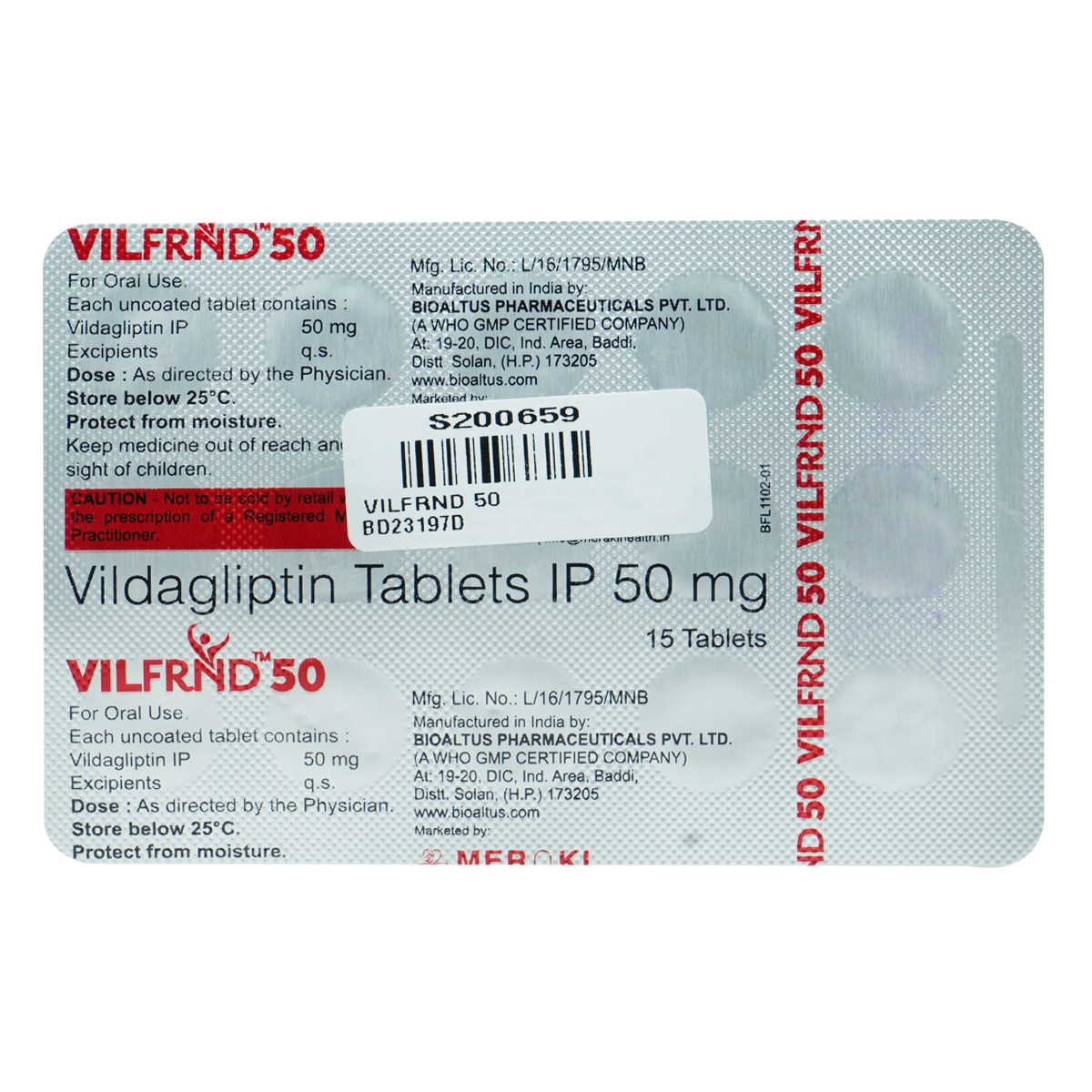 Vilfrnd 50 mg Tablet 15's, Pack of 15 TABLETS Vilfrnd 50 mg Tablet 15's, Pack of 15 TABLETS