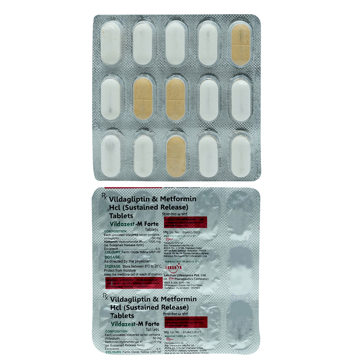 Vildazest-M Forte 50 mg/1000 mg Tablet 15's, Pack of 15 TabletS Vildazest-M Forte 50 mg/1000 mg Tablet 15's, Pack of 15 TabletS