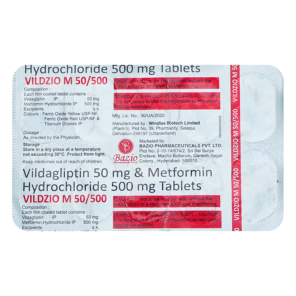 Vildzio M 50/500 Tablet 10's, Pack of 10 TabletS Vildzio M 50/500 Tablet 10's, Pack of 10 TabletS