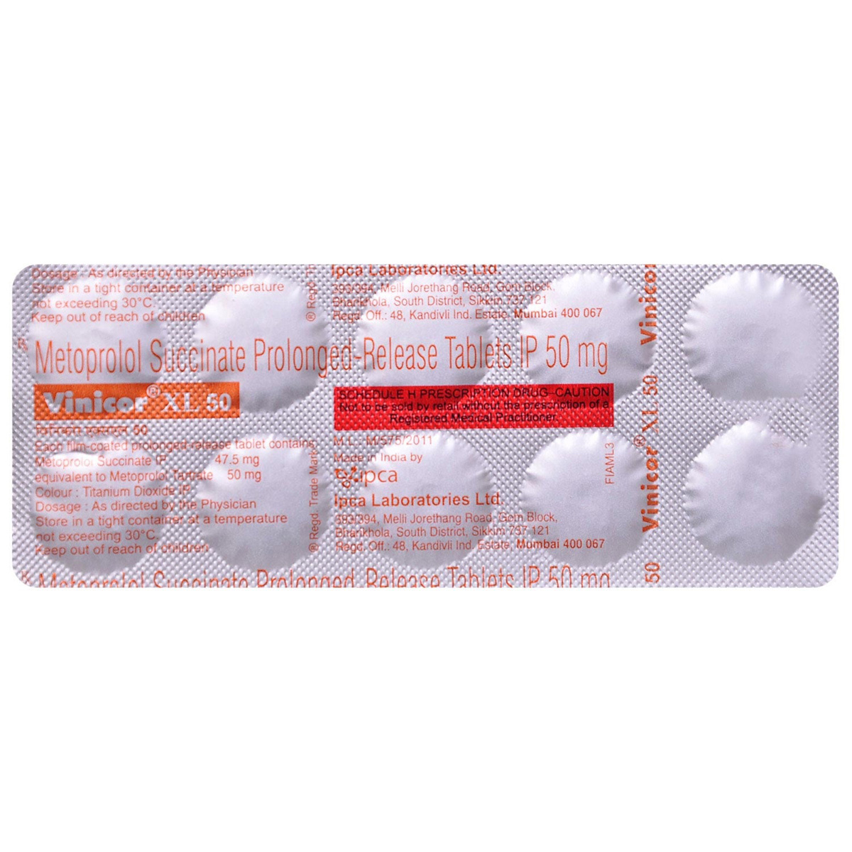 Vinicor XL 50 Tablet 10's, Pack of 10 TABLETS Vinicor XL 50 Tablet 10's, Pack of 10 TABLETS