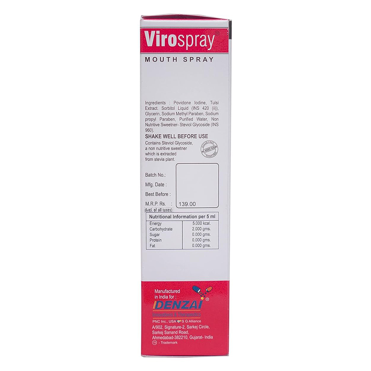 Virospray Mouth Spray 50 ml, Pack of 1 SPRAY Virospray Mouth Spray 50 ml, Pack of 1 SPRAY