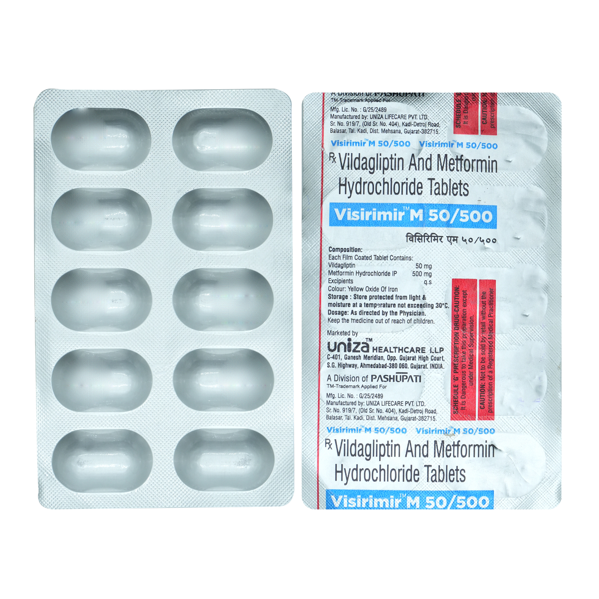 Visirimir M 50/500 Tablet 10's, Pack of 10 TABLETS Visirimir M 50/500 Tablet 10's, Pack of 10 TABLETS
