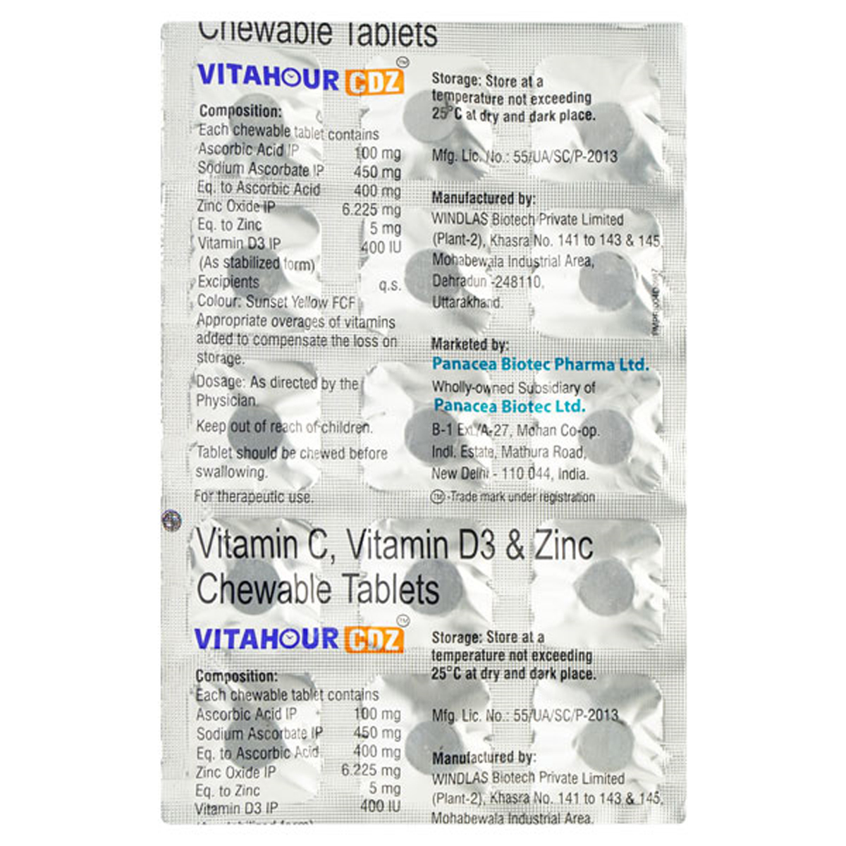 Vitahour CDZ Chewable Tab 15's, Pack of 15 Vitahour CDZ Chewable Tab 15's, Pack of 15