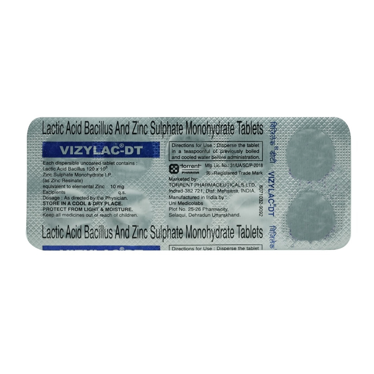 Vizylac-DT Tablet 10's, Pack of 10 TABLETS Vizylac-DT Tablet 10's, Pack of 10 TABLETS