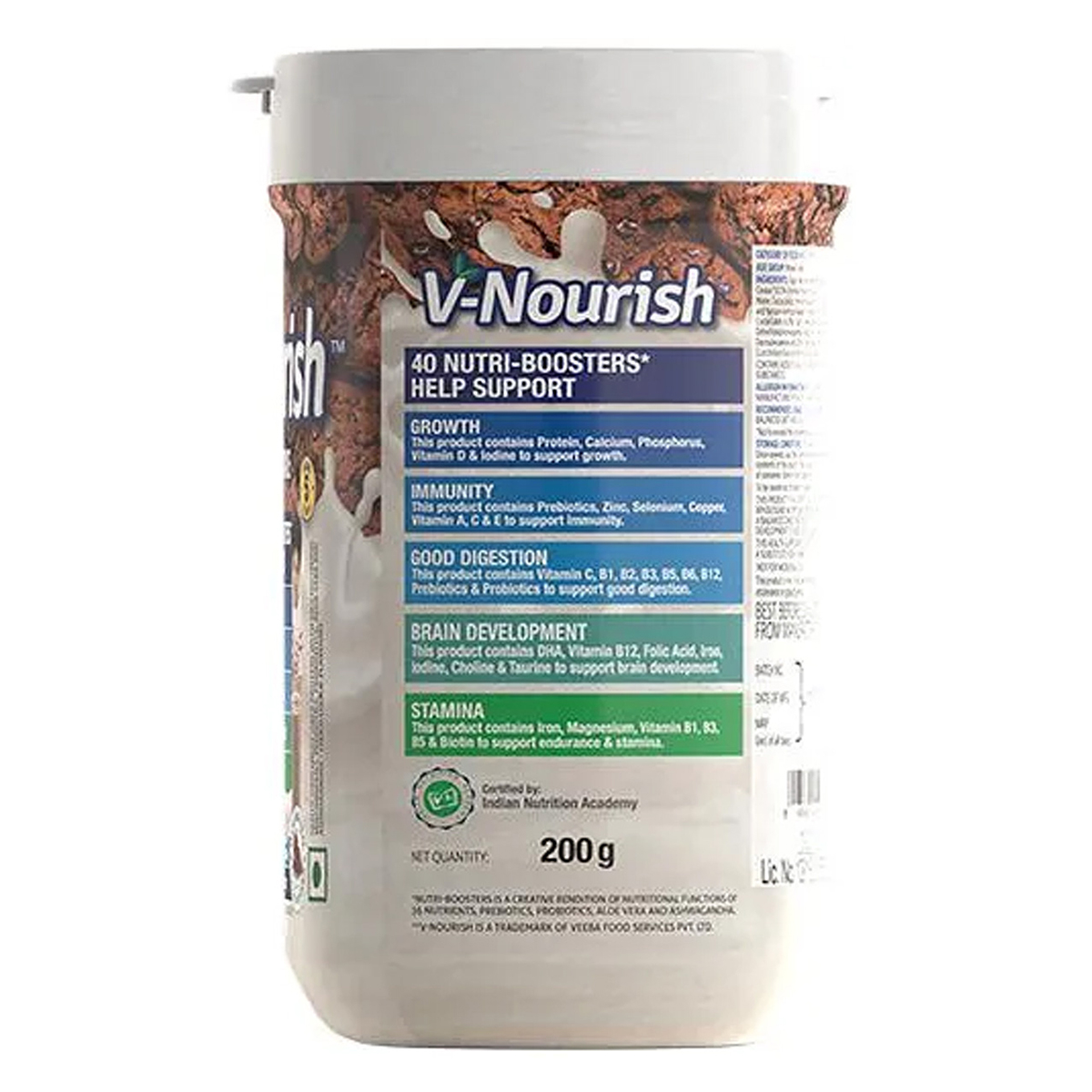 V-Nourish Choco Cookie Flavour Kids Nutrition Powder, 200 gm Jar, Pack of 1 V-Nourish Choco Cookie Flavour Kids Nutrition Powder, 200 gm Jar, Pack of 1