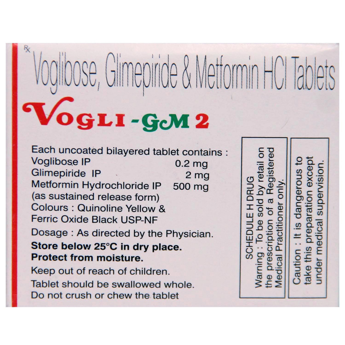 Vogli-GM 2 Tablet 10's, Pack of 10 TABLETS Vogli-GM 2 Tablet 10's, Pack of 10 TABLETS