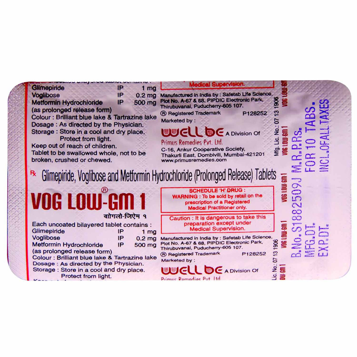 Voglow GM 1 Tablet 10's, Pack of 10 TABLETS Voglow GM 1 Tablet 10's, Pack of 10 TABLETS