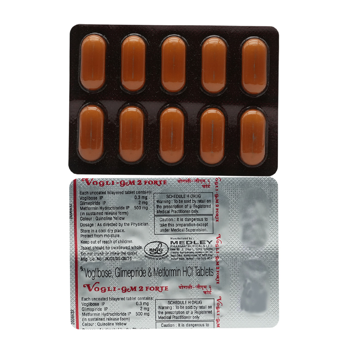 Vogli GM 2 Forte Tablet 10's, Pack of 10 Vogli GM 2 Forte Tablet 10's, Pack of 10
