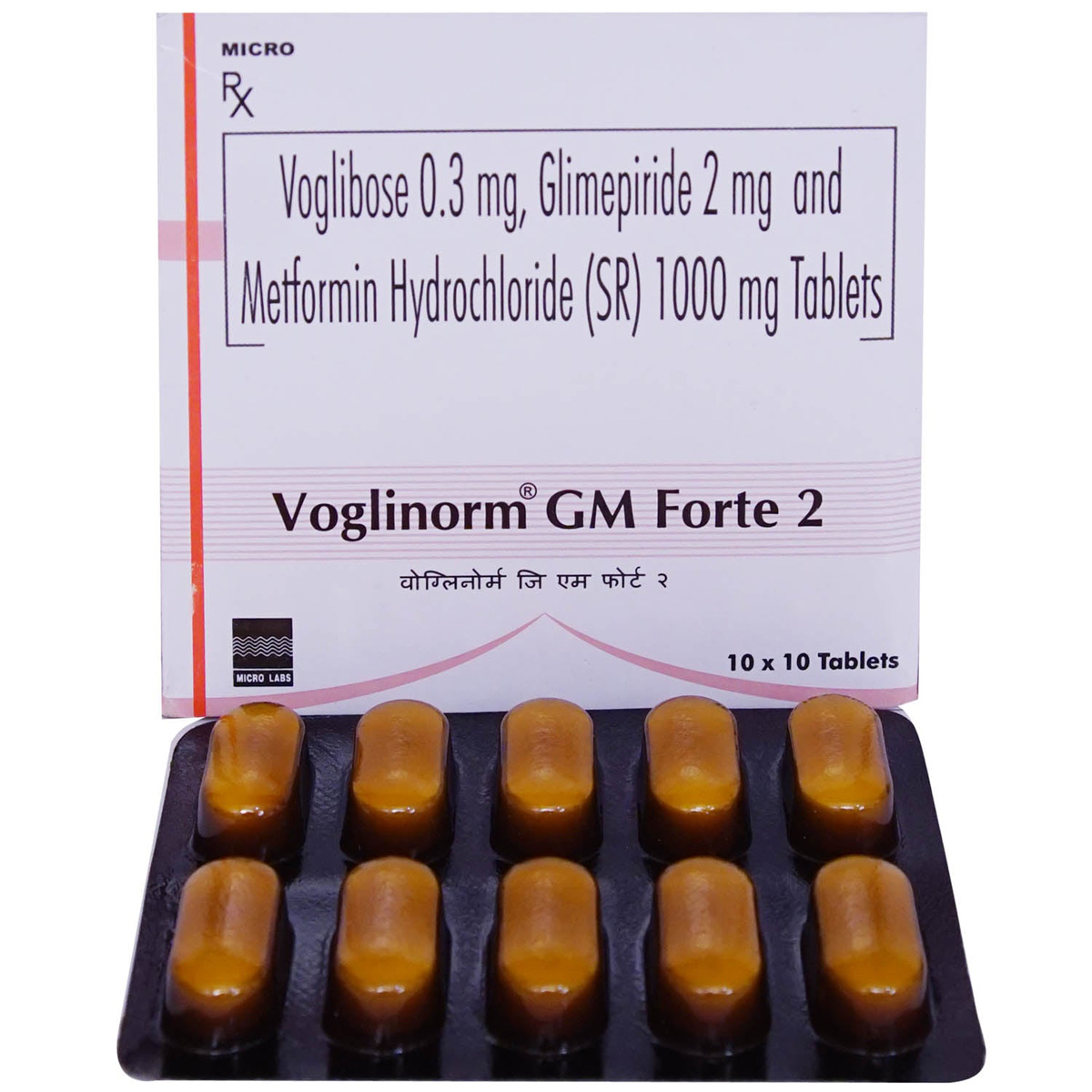 Voglinorm GM Forte 2 Tablet 10's, Pack of 10 TABLETS Voglinorm GM Forte 2 Tablet 10's, Pack of 10 TABLETS