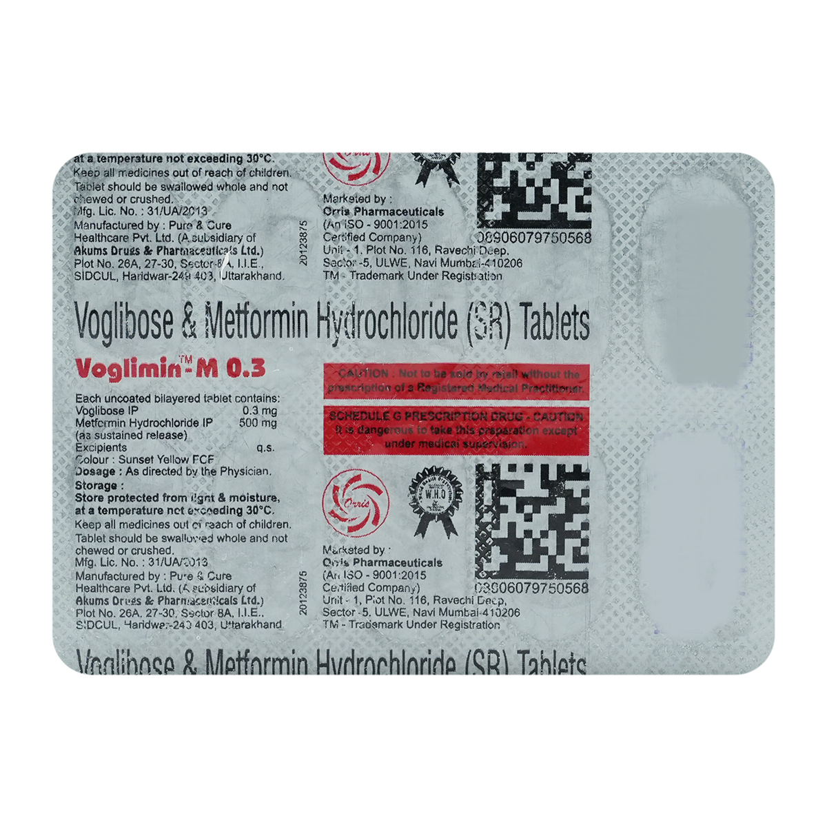 Voglimin-M 0.3 Tablet 10's, Pack of 10 Voglimin-M 0.3 Tablet 10's, Pack of 10