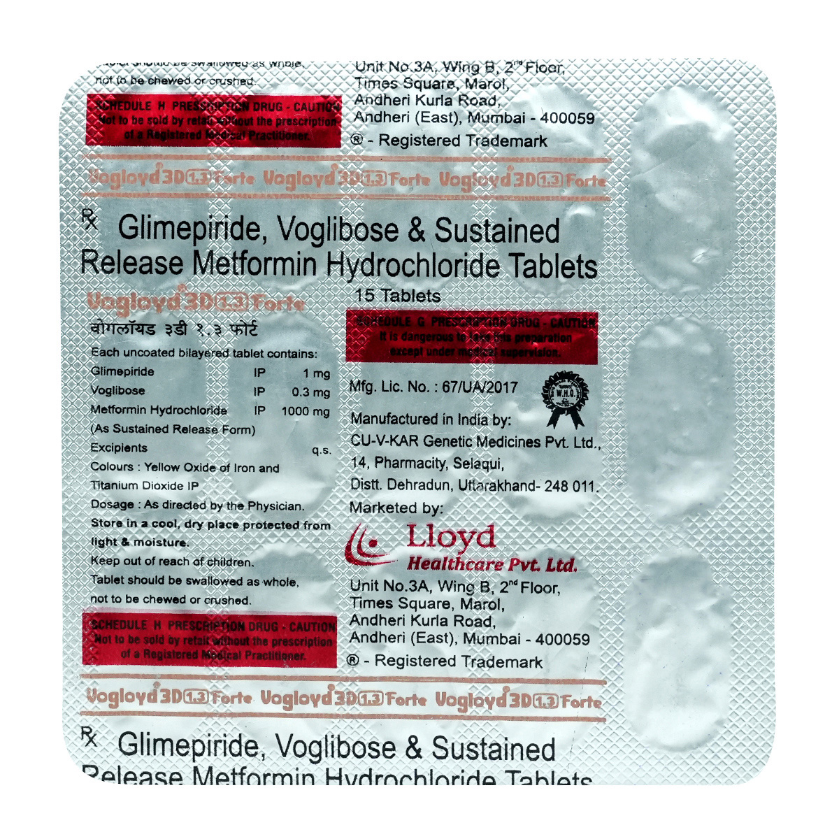 Vogloyd 3D 1.3 Forte Tablet 15's, Pack of 15 TabletS Vogloyd 3D 1.3 Forte Tablet 15's, Pack of 15 TabletS