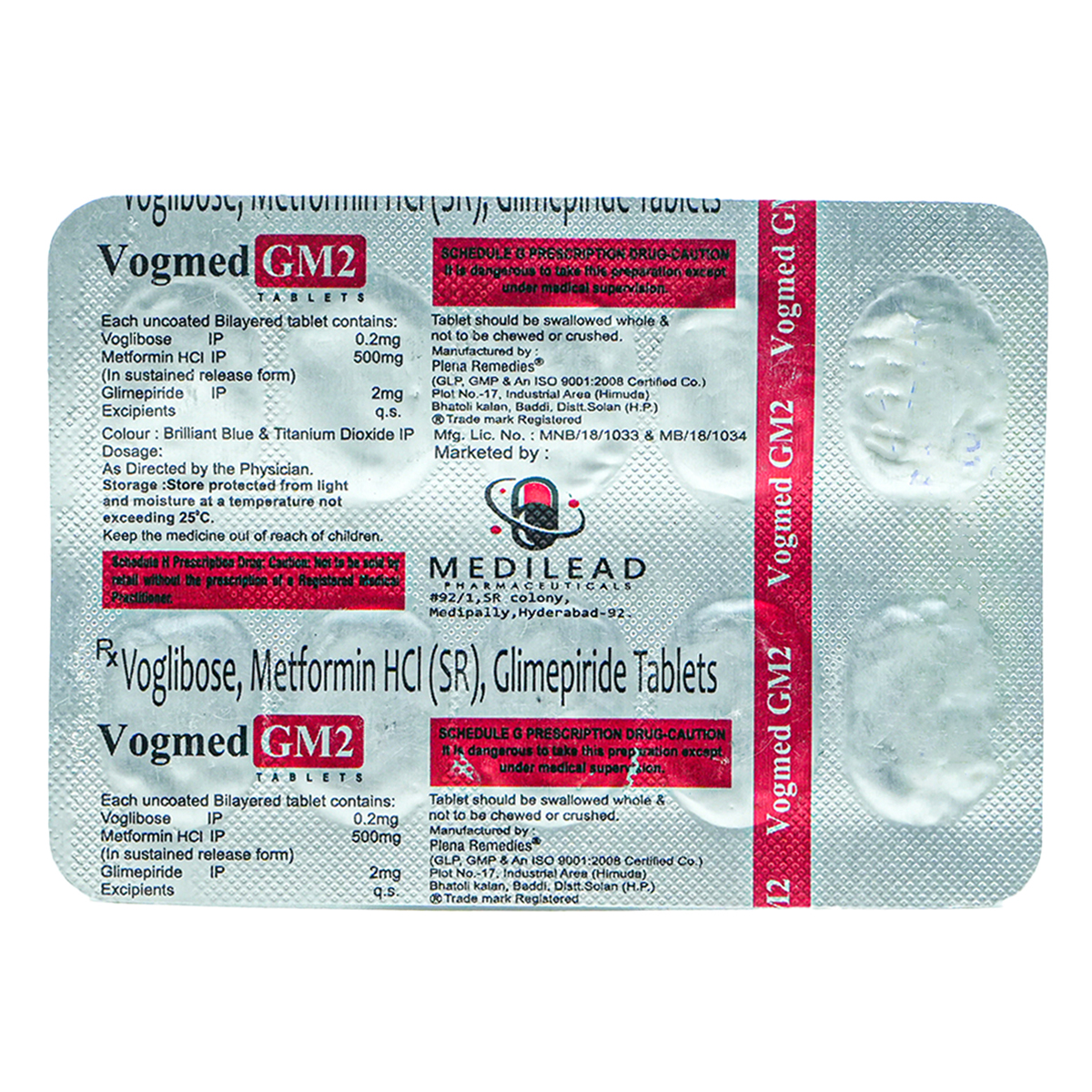 VOGMEDGM 2 TABLETS 10'S, Pack of 10 TABLETS VOGMEDGM 2 TABLETS 10'S, Pack of 10 TABLETS