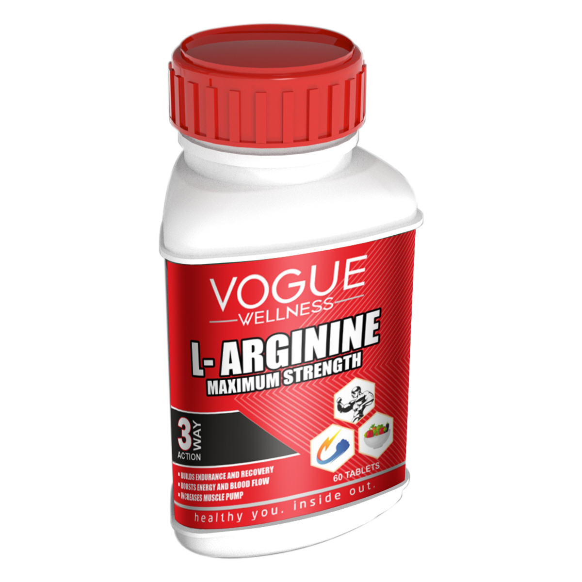 Vogue Wellness L-Arginine Maximum Strength, 60 Tablets, Pack of 1 Vogue Wellness L-Arginine Maximum Strength, 60 Tablets, Pack of 1