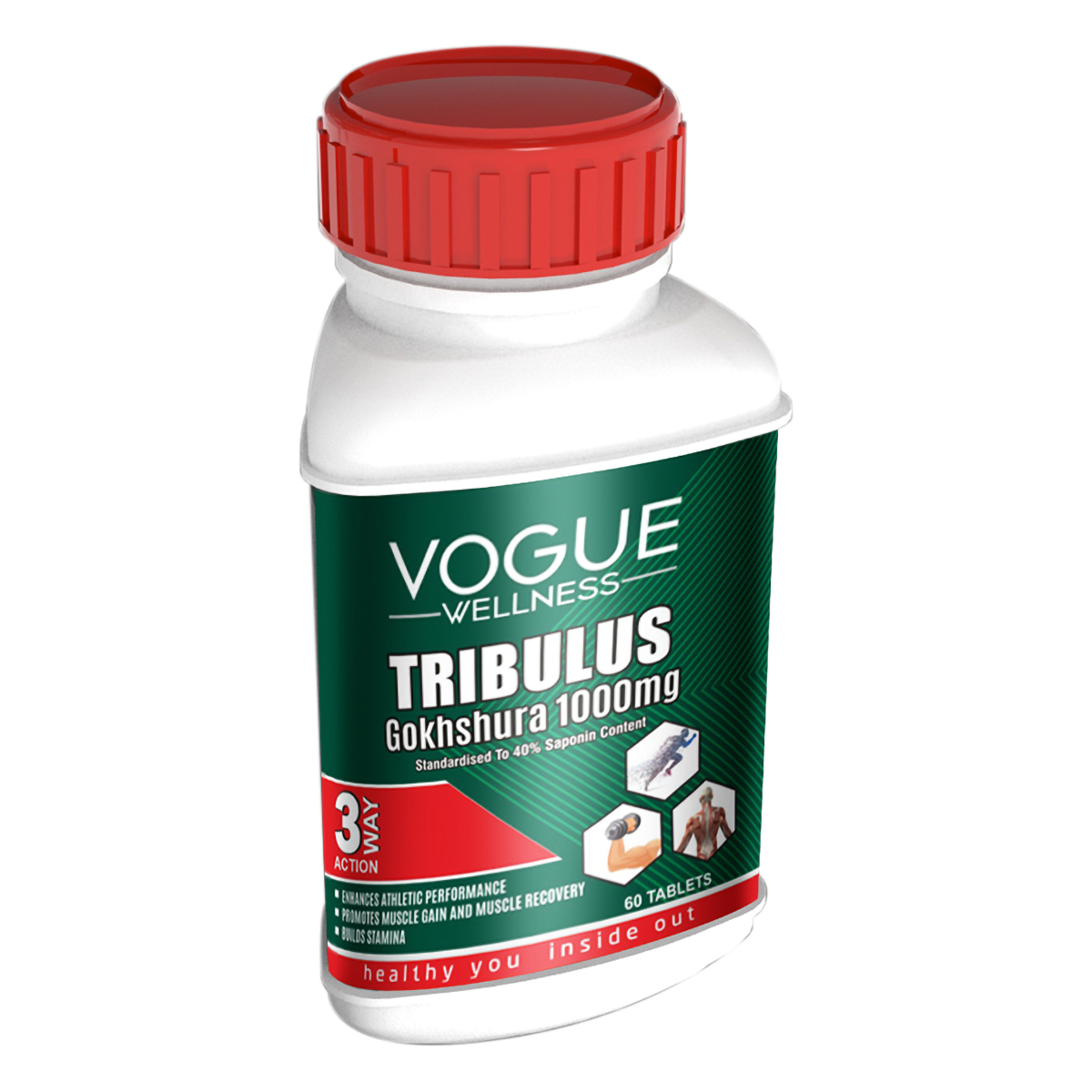 Vogue Wellness Tribulus Gokhshura 1000 mg, 60 Tablets, Pack of 1 Vogue Wellness Tribulus Gokhshura 1000 mg, 60 Tablets, Pack of 1