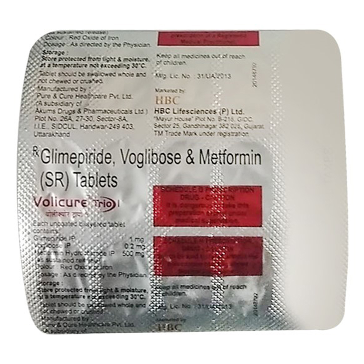 Volicure Trio 1 mg Tablet 15's, Pack of 15 TabletS Volicure Trio 1 mg Tablet 15's, Pack of 15 TabletS