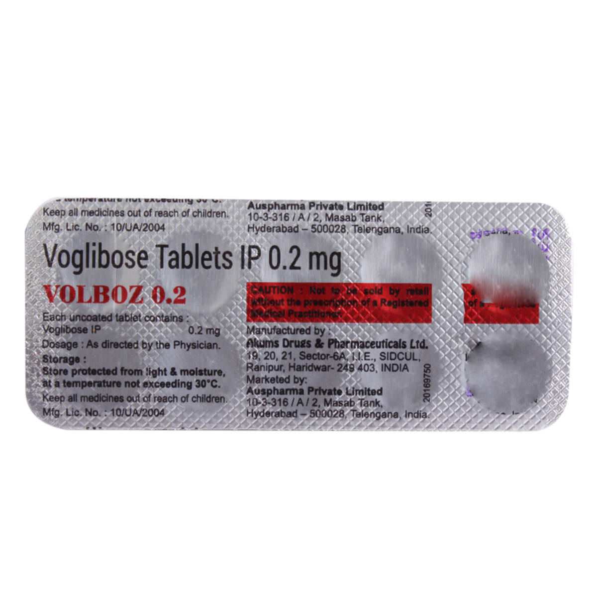 Volboz 0.2 Tablet 10's, Pack of 10 TABLETS Volboz 0.2 Tablet 10's, Pack of 10 TABLETS