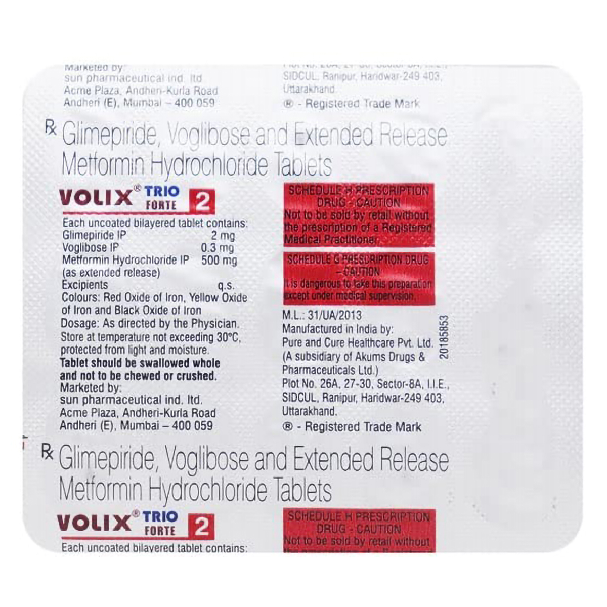 Volix Trio Forte 2 Tablet 15's, Pack of 15 TabletS Volix Trio Forte 2 Tablet 15's, Pack of 15 TabletS
