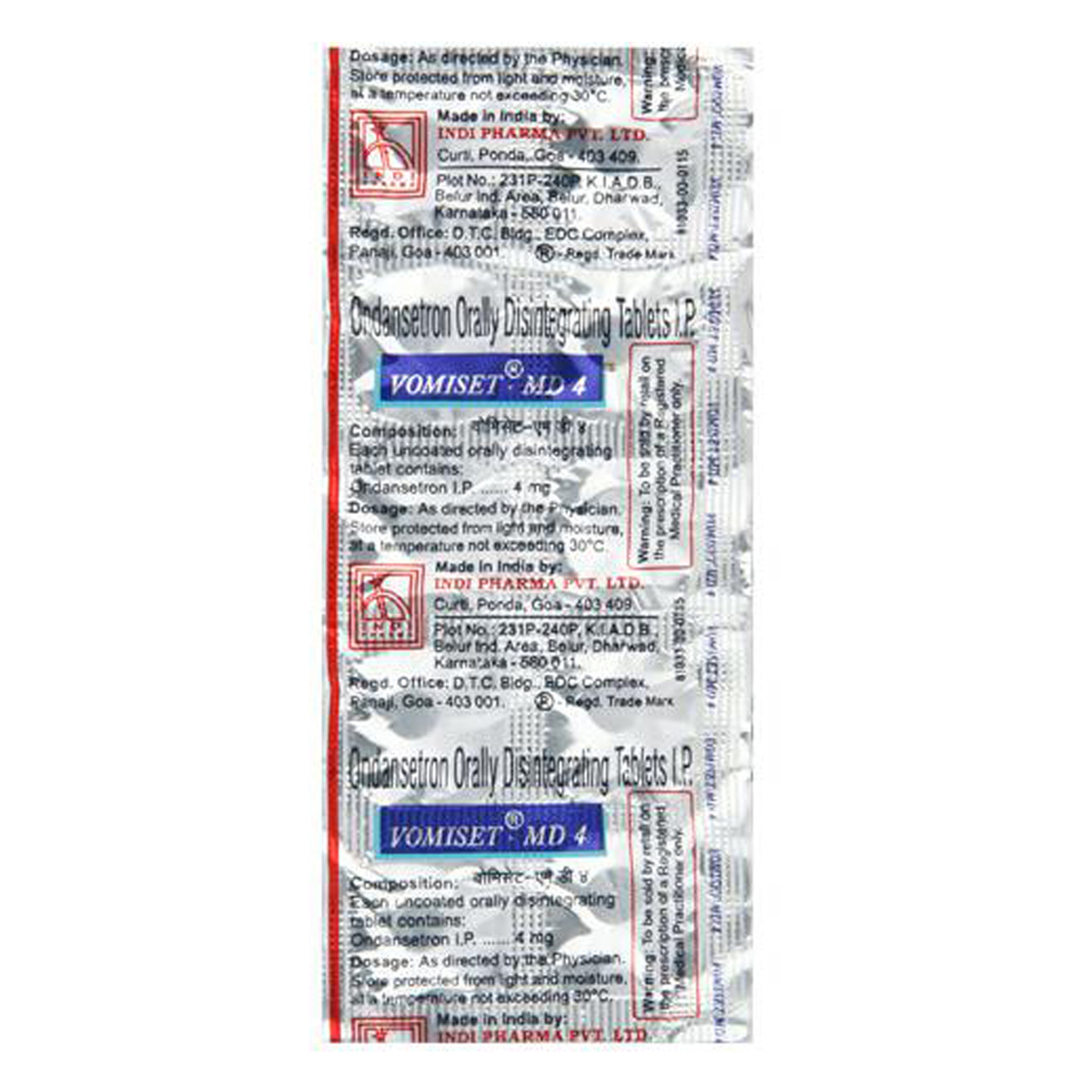 Vomiset-MD4 Tablet 10's, Pack of 10 TabletS Vomiset-MD4 Tablet 10's, Pack of 10 TabletS