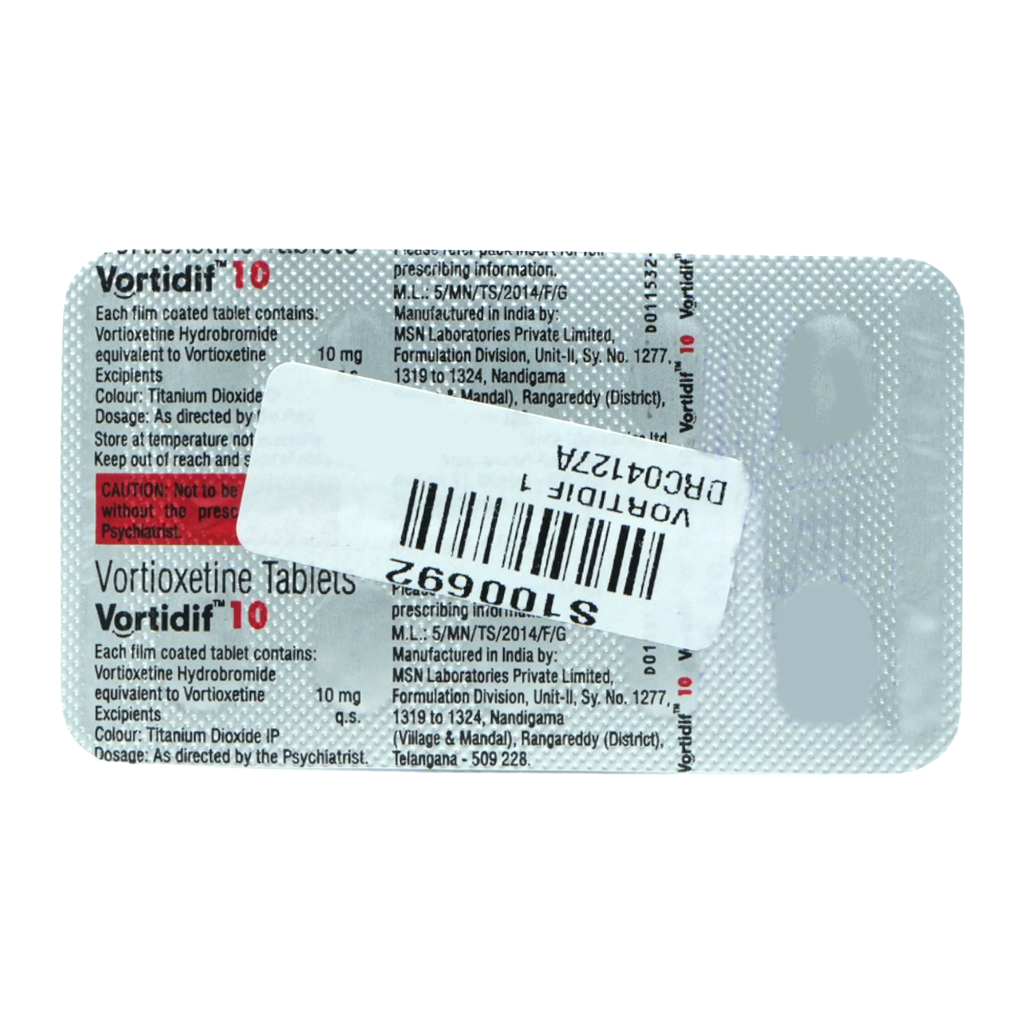 Vortidif 10 Tablet 10's, Pack of 10 TabletS Vortidif 10 Tablet 10's, Pack of 10 TabletS
