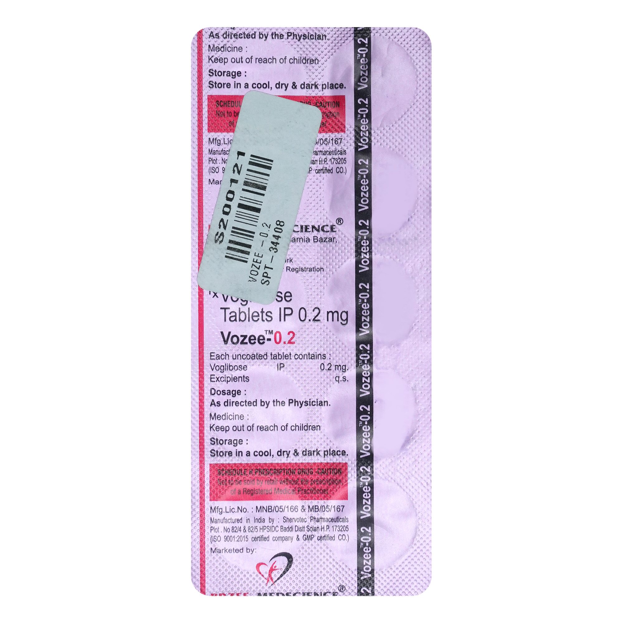 Vozee-0.2 Tablet 10's, Pack of 10 TABLETS Vozee-0.2 Tablet 10's, Pack of 10 TABLETS