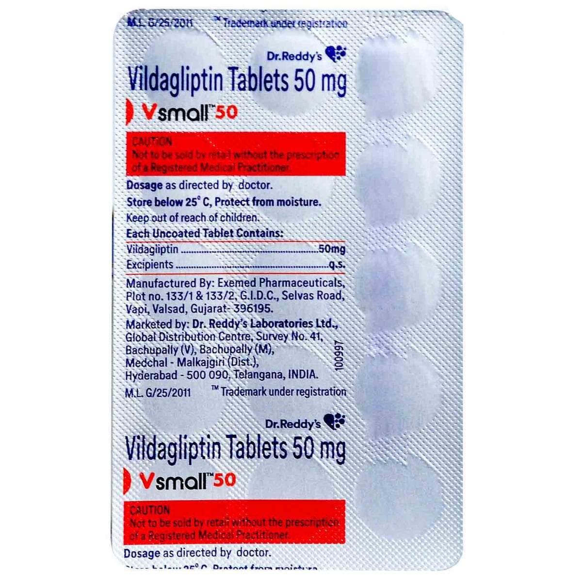V Small 50mg Tablet 15's, Pack of 15 TABLETS V Small 50mg Tablet 15's, Pack of 15 TABLETS