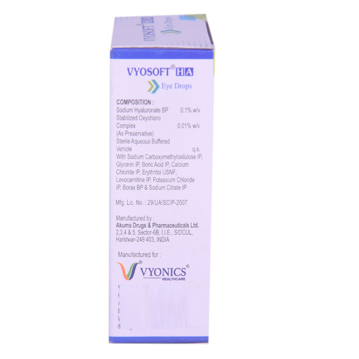 Vyosoft HA Eye Drop 10 ml, Pack of 1 EYE DROPS Vyosoft HA Eye Drop 10 ml, Pack of 1 EYE DROPS