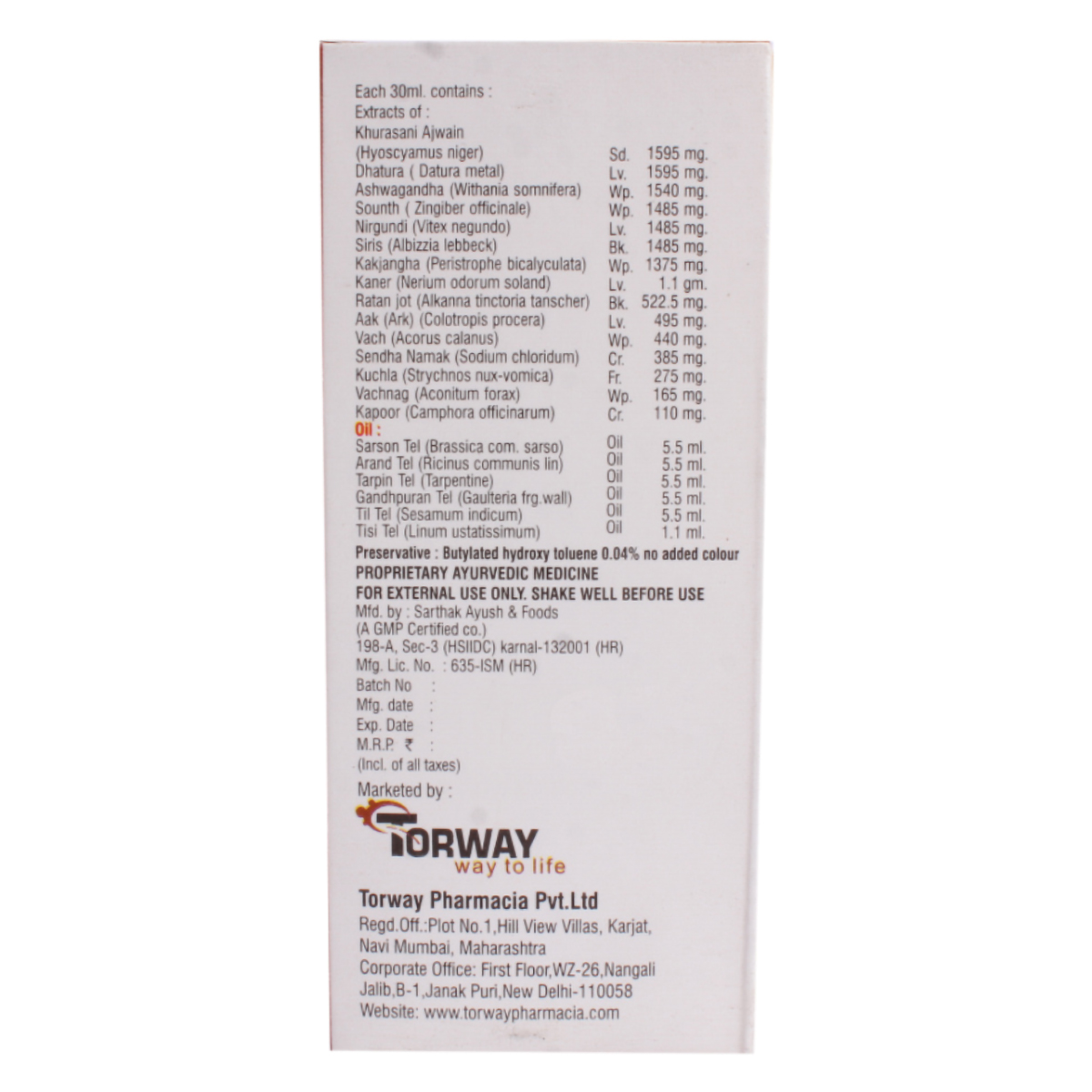 Walksmart Plus Herbal Pain Oil, 60 ml, Pack of 1 Walksmart Plus Herbal Pain Oil, 60 ml, Pack of 1